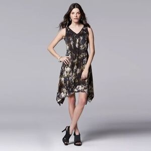 SIMPLY VERA Sleeveless Floral Midi Dress size XS